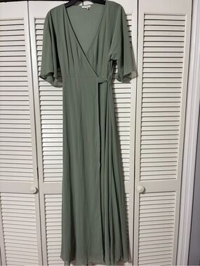 Baltic Born Sage Green Wrap Maxi Dress